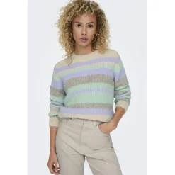 ONLY dame strik ONLMAGGIE - Birch Picante/Aqua Sky/Pastel Lilac