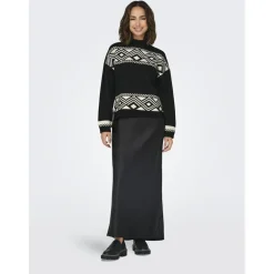 ONLY dame strik ONLVICTORIA - Black PUMICE STONE JACQUARD