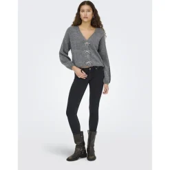 Only dame strik trøje ONLDONNA - Medium grey melange