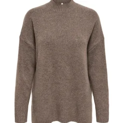 ONLY DAME STRIKTRØJE ONLHAZEL - Brown Lentil MELANGE
