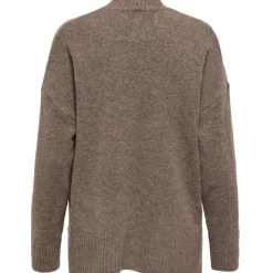 ONLY DAME STRIKTRØJE ONLHAZEL - Brown Lentil MELANGE