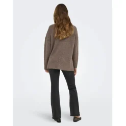 ONLY DAME STRIKTRØJE ONLHAZEL - Brown Lentil MELANGE