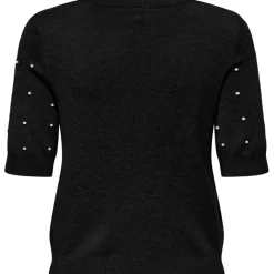 ONLY DAME STRIKTRØJE ONLVENICE - Black White Pearls