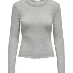 ONLY dame top ONLCARLOTTA - Light Grey Melange