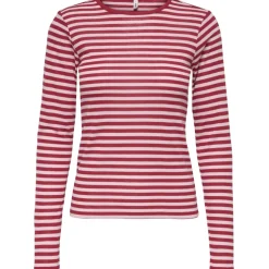 ONLY dame Top ONLELLI - Salsa Stripes:Parfait pink