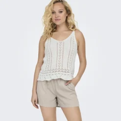 ONLY dame top ONLLYZET - Cloud Dancer