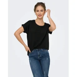 ONLY DAME TOP ONLMOSTER - Black Black lurex