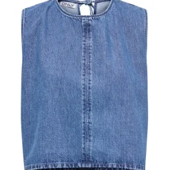 ONLY dame top ONLVIGGA - Medium blue denim