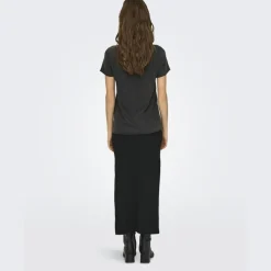 ONLY dame t-shirt ONLLUCY - Black BORN TO BE WILD