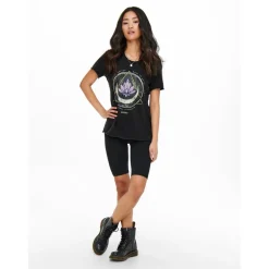 ONLY dame t-shirt ONLLUCY - Black LOTUS