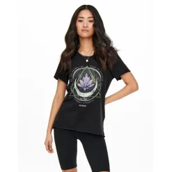 ONLY dame t-shirt ONLLUCY - Black LOTUS