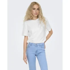 ONLY dame t-shirt ONLMONJA - White