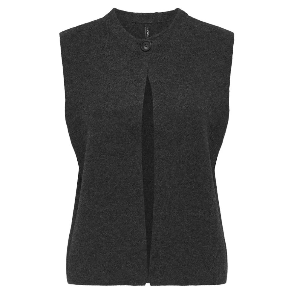 Only dame vest ONLANNELI - Dark grey melange