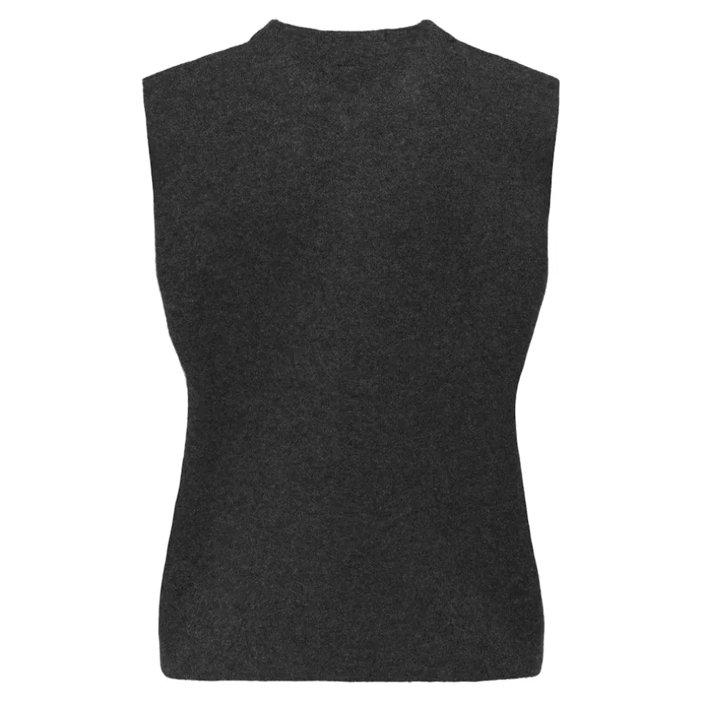 Only dame vest ONLANNELI - Dark grey melange