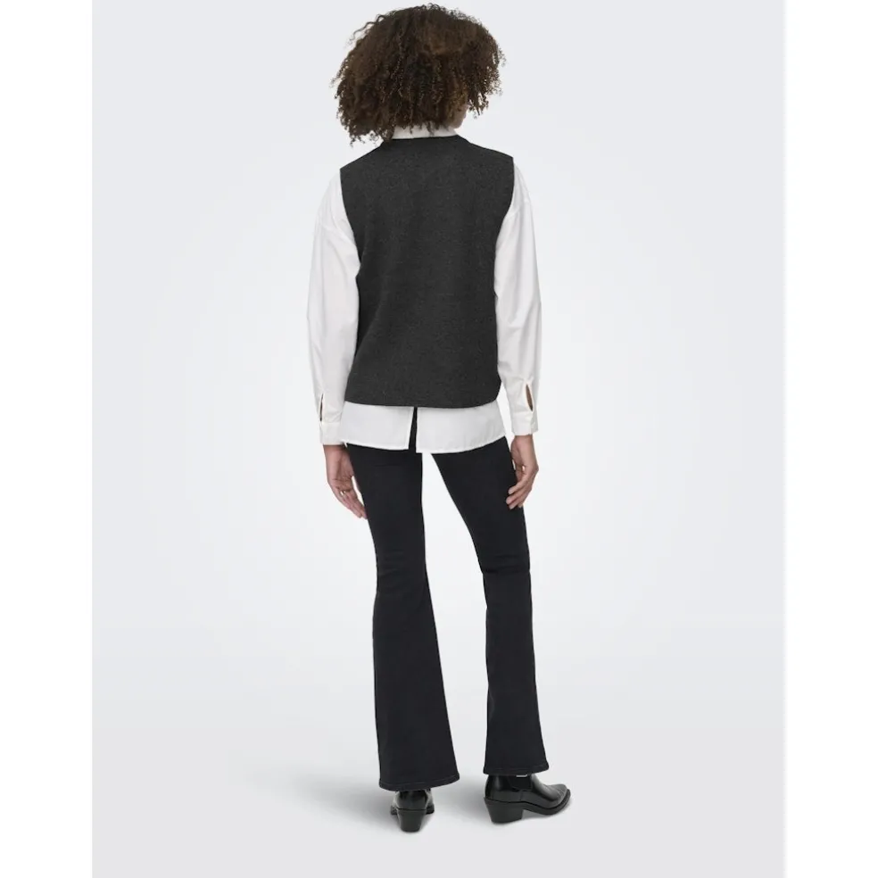 Only dame vest ONLANNELI - Dark grey melange