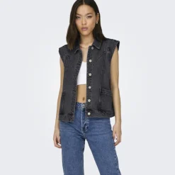 Only dame vest ONLKENNEDY - Washed Black