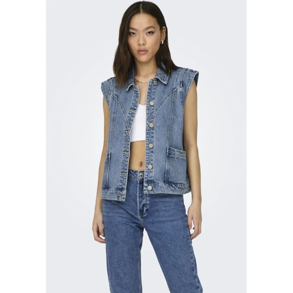 Only dame vest ONLKENNEDY - Medium blue denim