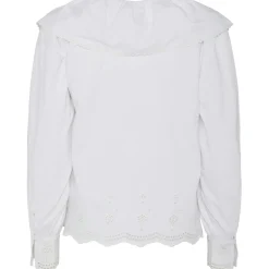 PIECES dame bluse PCANNABELLE - Bright White Bright White embroidery