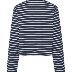 PIECES dame bluse PCFIONA - Maritime Blue Bright White