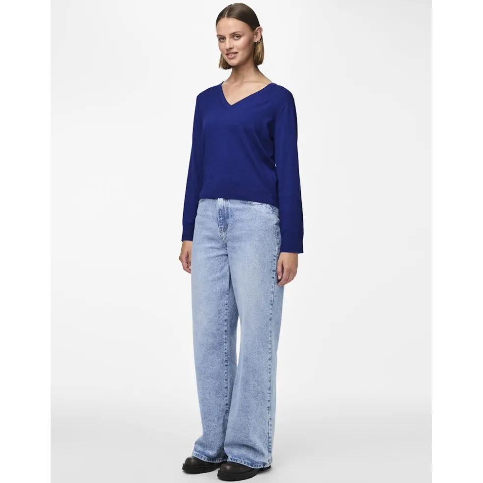 PIECES dame bluse PCNATALIE - Bellwether Blue