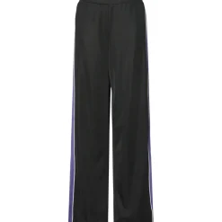 PIECES dame bukser PCFELICIA - Black Ultraviolet/white stripe