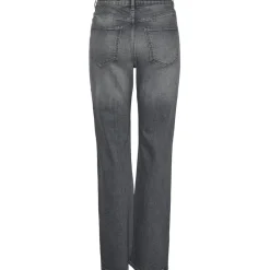 PIECES dame bukser PCSIFFI - Grey Denim RHINESTONE