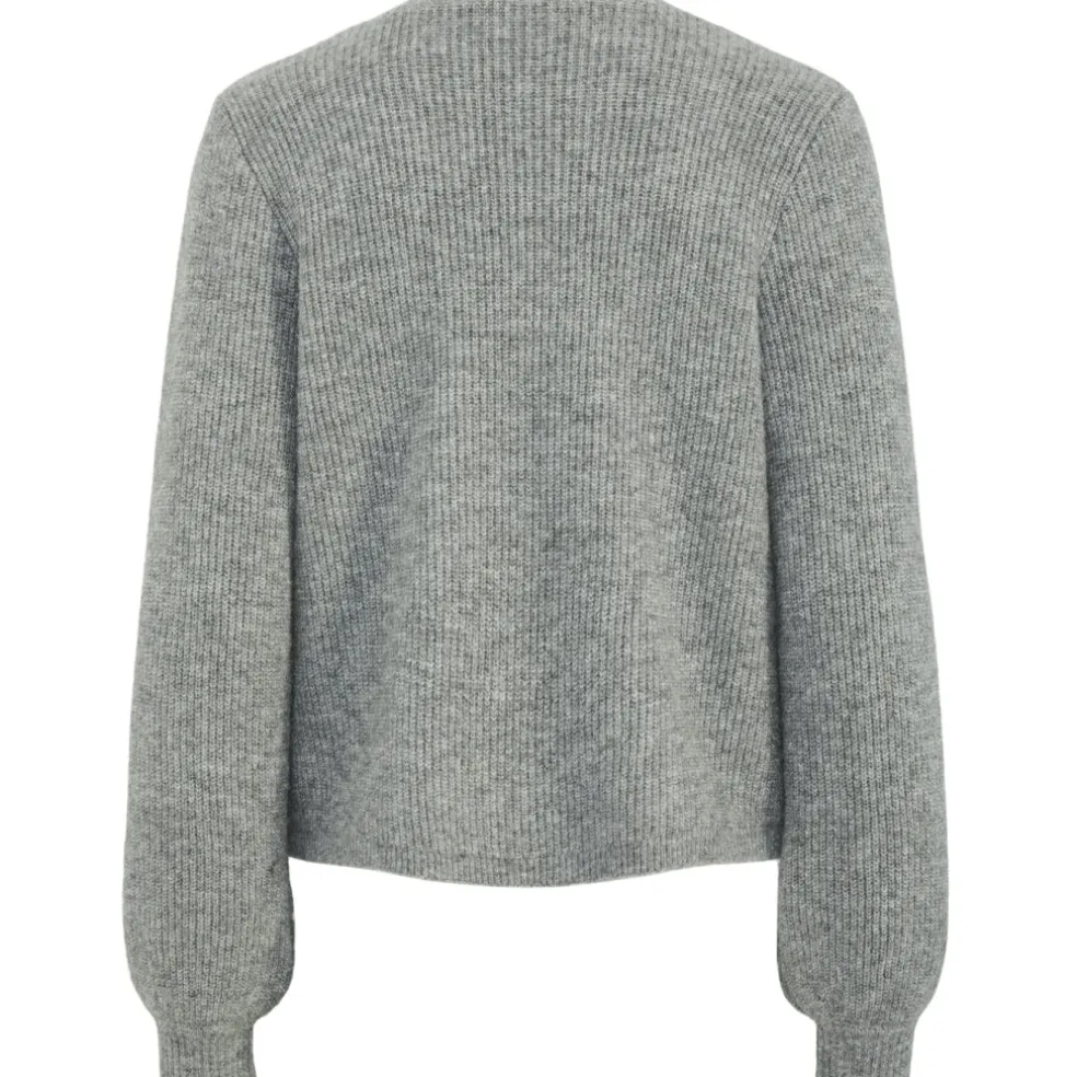 PIECES dame cardigan PCANNA - Medium Grey Melange Silver Glitter Bow