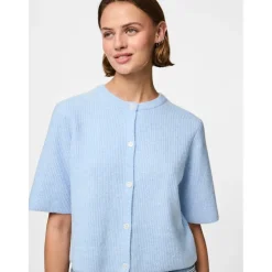 PIECES dame cardigan PCSILLY - Cashmere Blue MELANGE