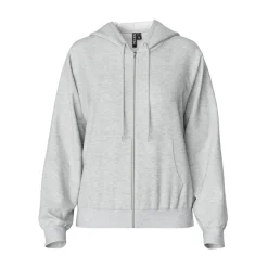 PIECES dame hoodie PCCHILLI - Light Grey Melange