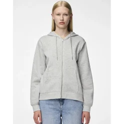 PIECES dame hoodie PCCHILLI - Light Grey Melange