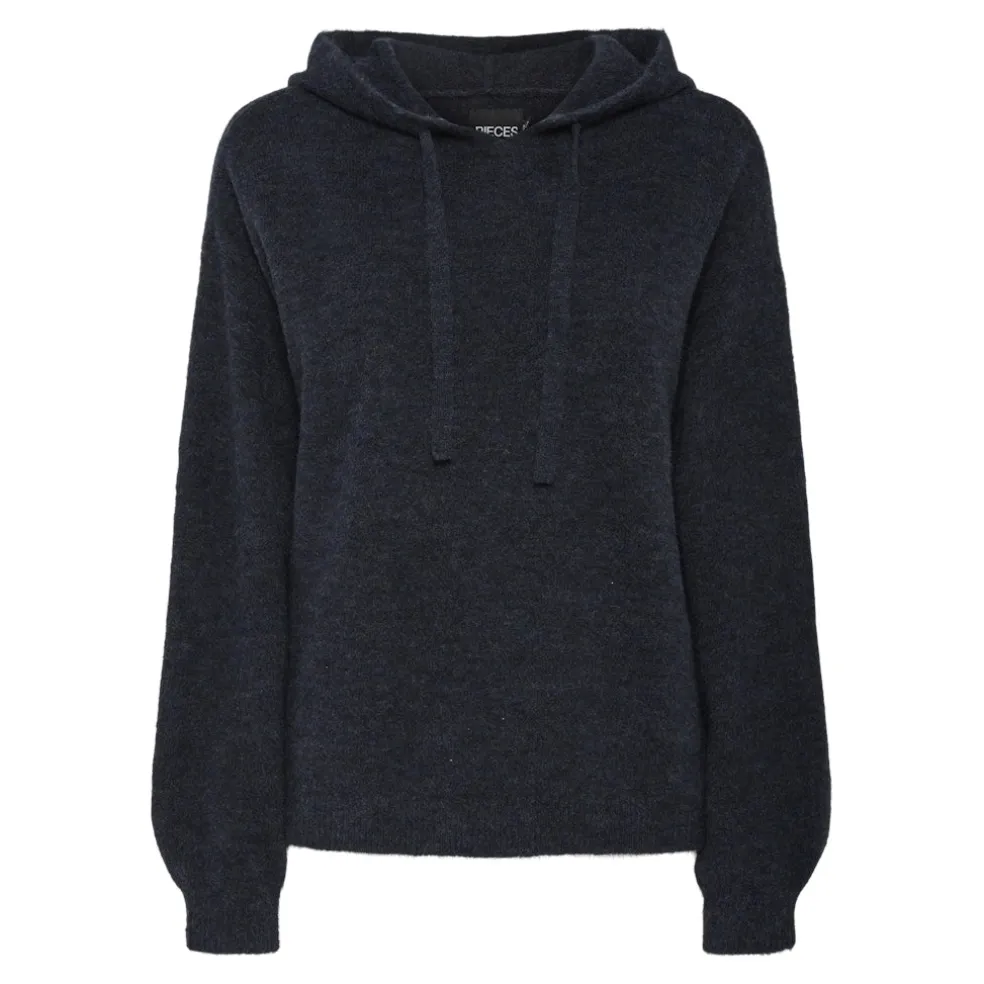 PIECES dame hoodie PCPIKO - Maritime Blue Melange
