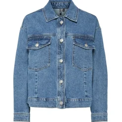 PIECES dame jakke PCELMA - Medium blue denim