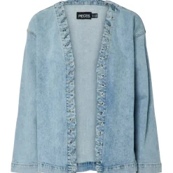 PIECES dame jakke PCFENDA - Light Blue Denim