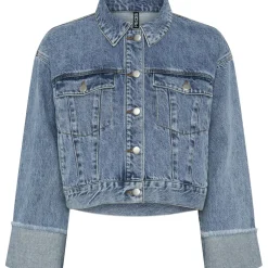 PIECES dame jakke PCSALLY - Medium blue denim