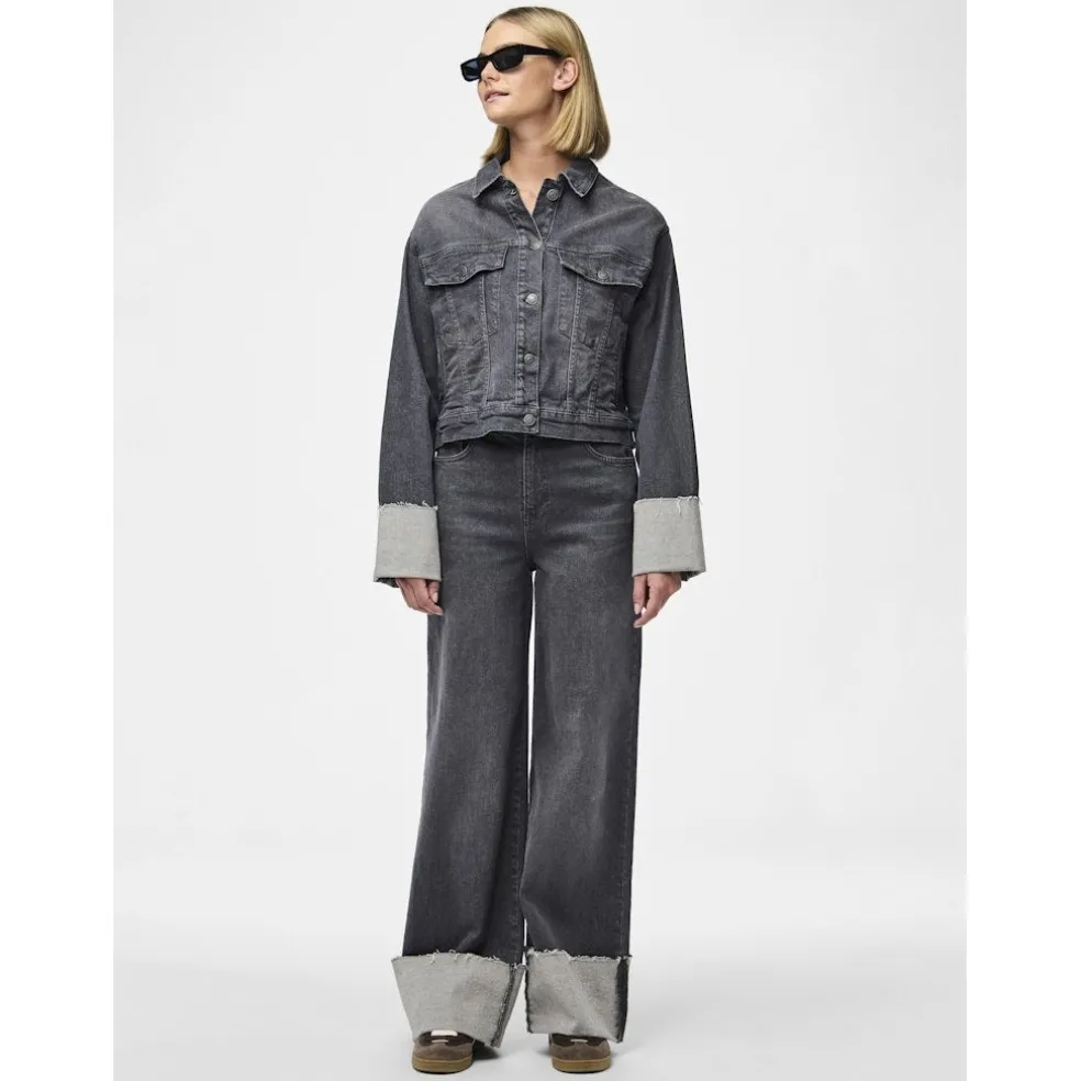 PIECES dame jeans PCPIL - Grey Denim