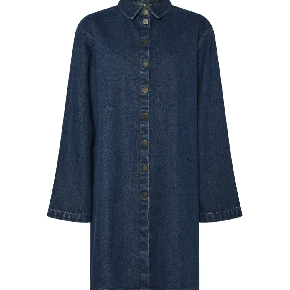 PIECES dame kjole PCFLORA - Medium blue denim