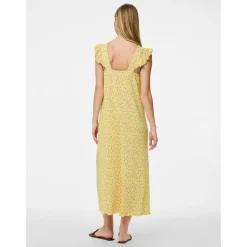 PIECES dame kjole PCFLORA - Pale Banana Small flower