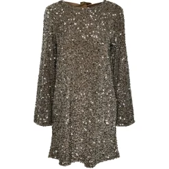 PIECES dame kjole PCKAM - Morel Silver sequins
