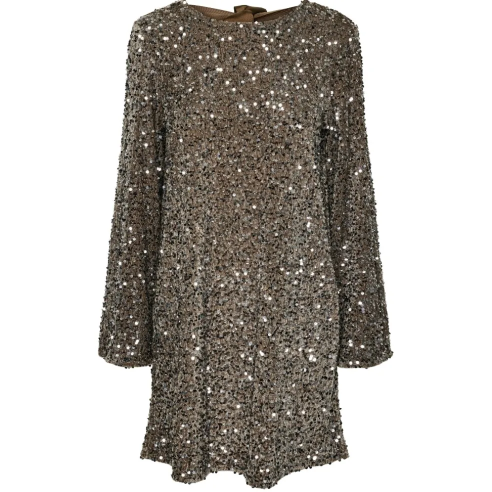 PIECES dame kjole PCKAM - Morel Silver sequins