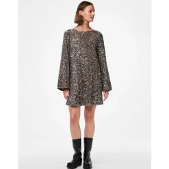 PIECES dame kjole PCKAM - Morel Silver sequins