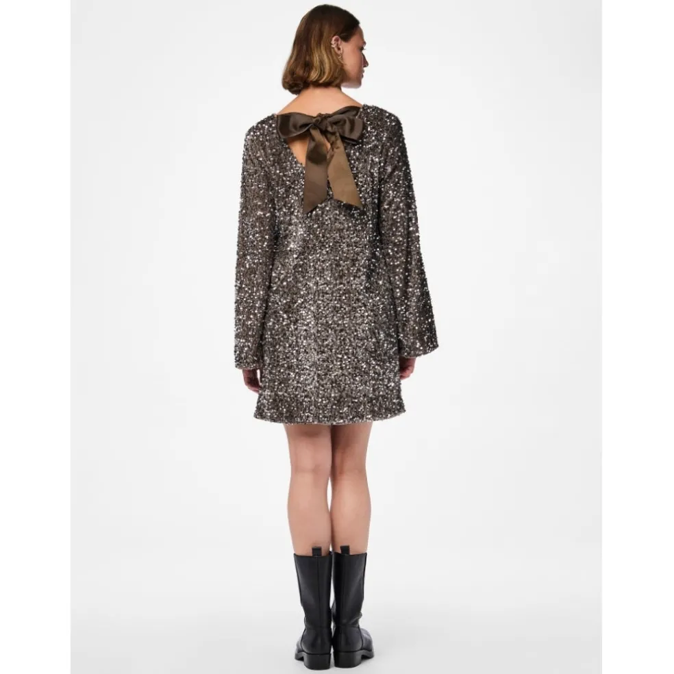 PIECES dame kjole PCKAM - Morel Silver sequins