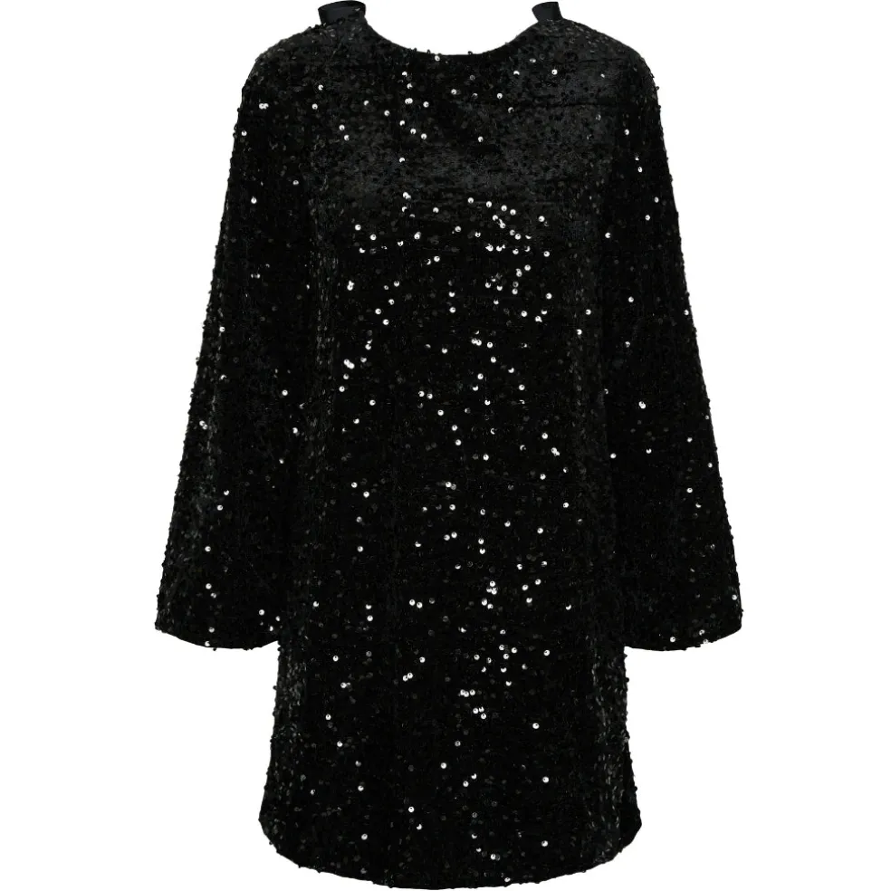 PIECES dame kjole PCKAM - Black Black sequins