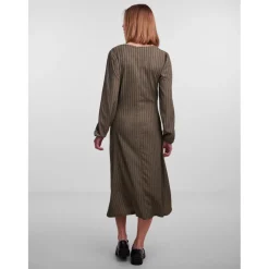 PIECES dame kjole PCLUNA - Deep Lichen Green SKY CAPTAIN