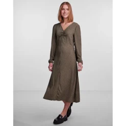 PIECES dame kjole PCLUNA - Deep Lichen Green SKY CAPTAIN