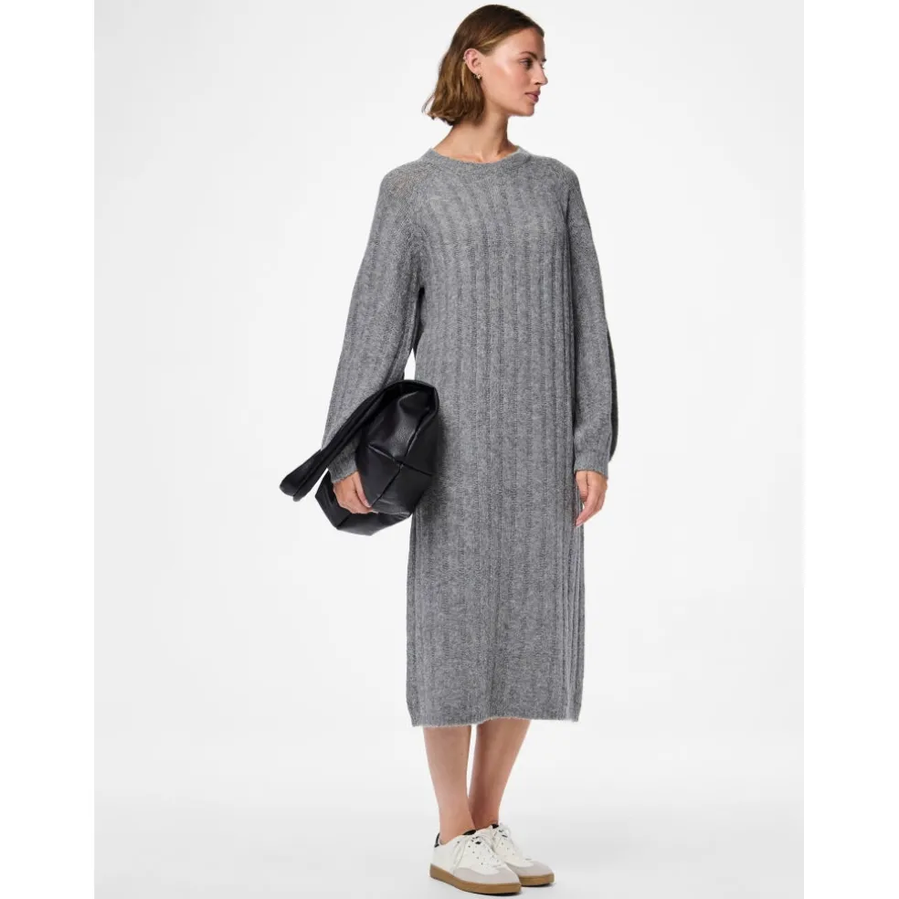 PIECES dame kjole PCMAGGY - Medium grey melange
