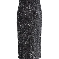 PIECES dame nederdel PCKAM - Magnet Black silver sequins