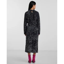 PIECES dame nederdel PCKAM - Magnet Black silver sequins