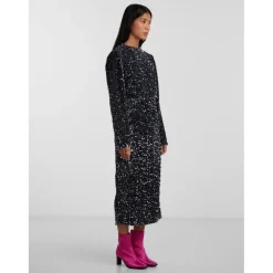 PIECES dame nederdel PCKAM - Magnet Black silver sequins