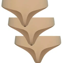 PIECES dame 3-pack thong PCNAMEE - Nude