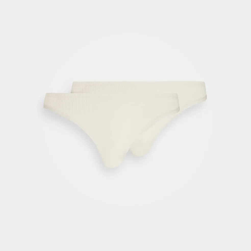 Pieces dame rib g-streng PCSYMMI - Whitecap Gray